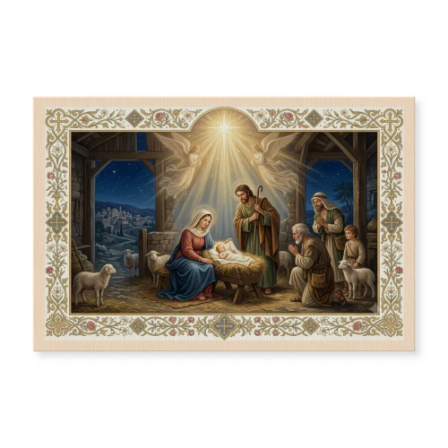 Classic Nativity Scene Canvas Wall Art