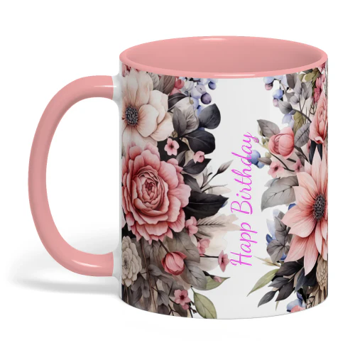 Customizable Floral Coffee Mug