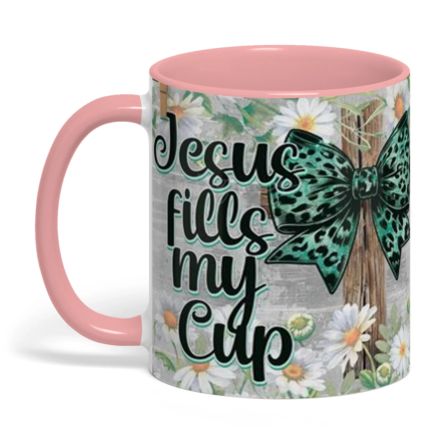 Christian Floral Coffee Mug | "Jesus Fills My Cup"
