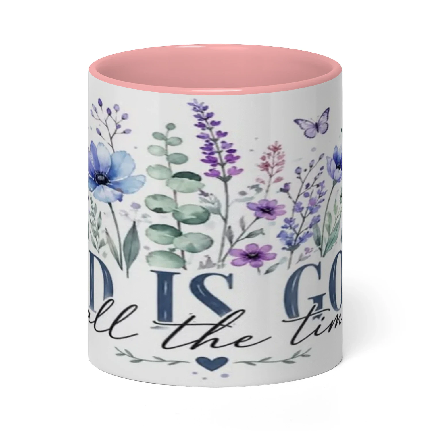 Christian Floral Coffee Mug | "God is Good all the time"
