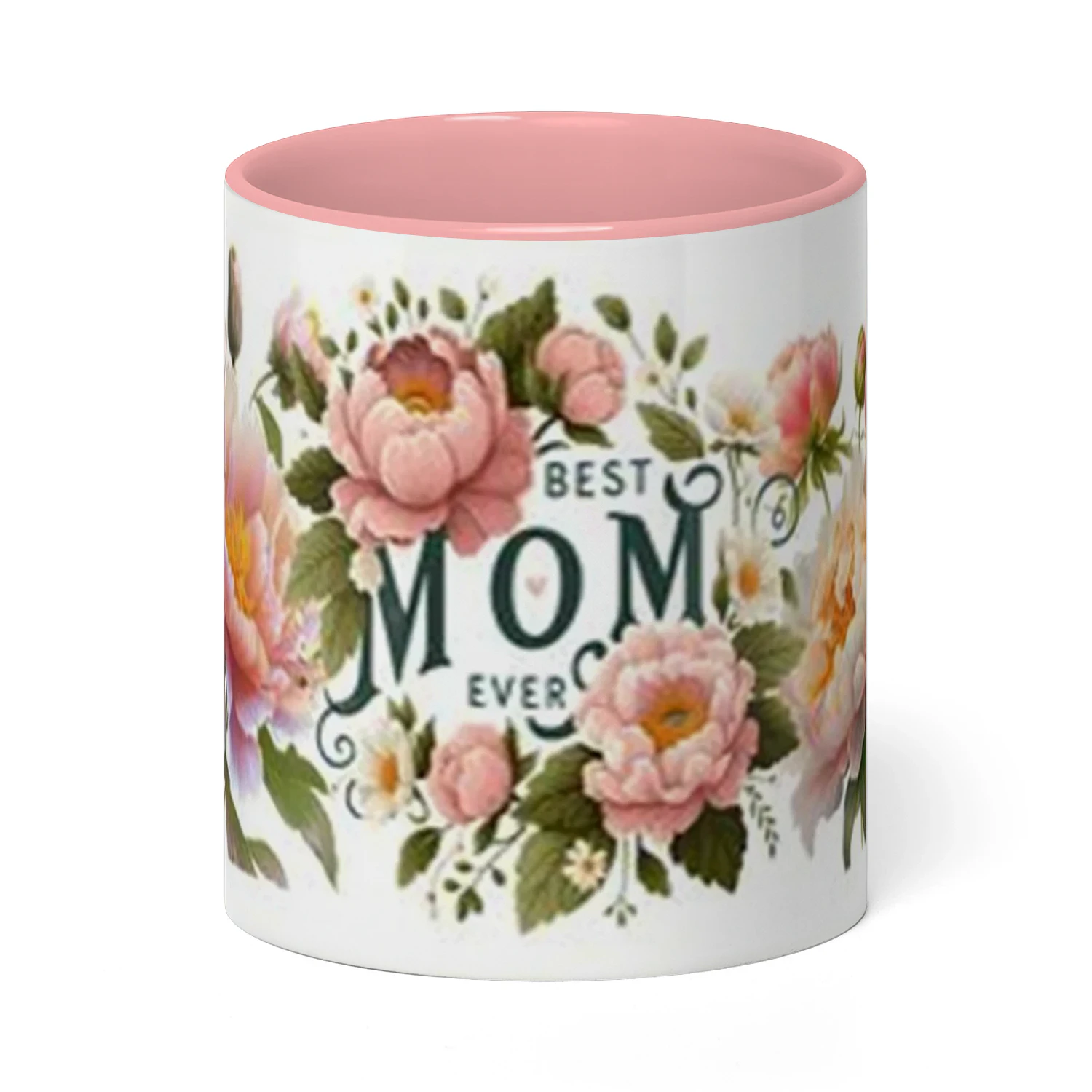 "Best Mom Ever" Floral Coffee Mug design