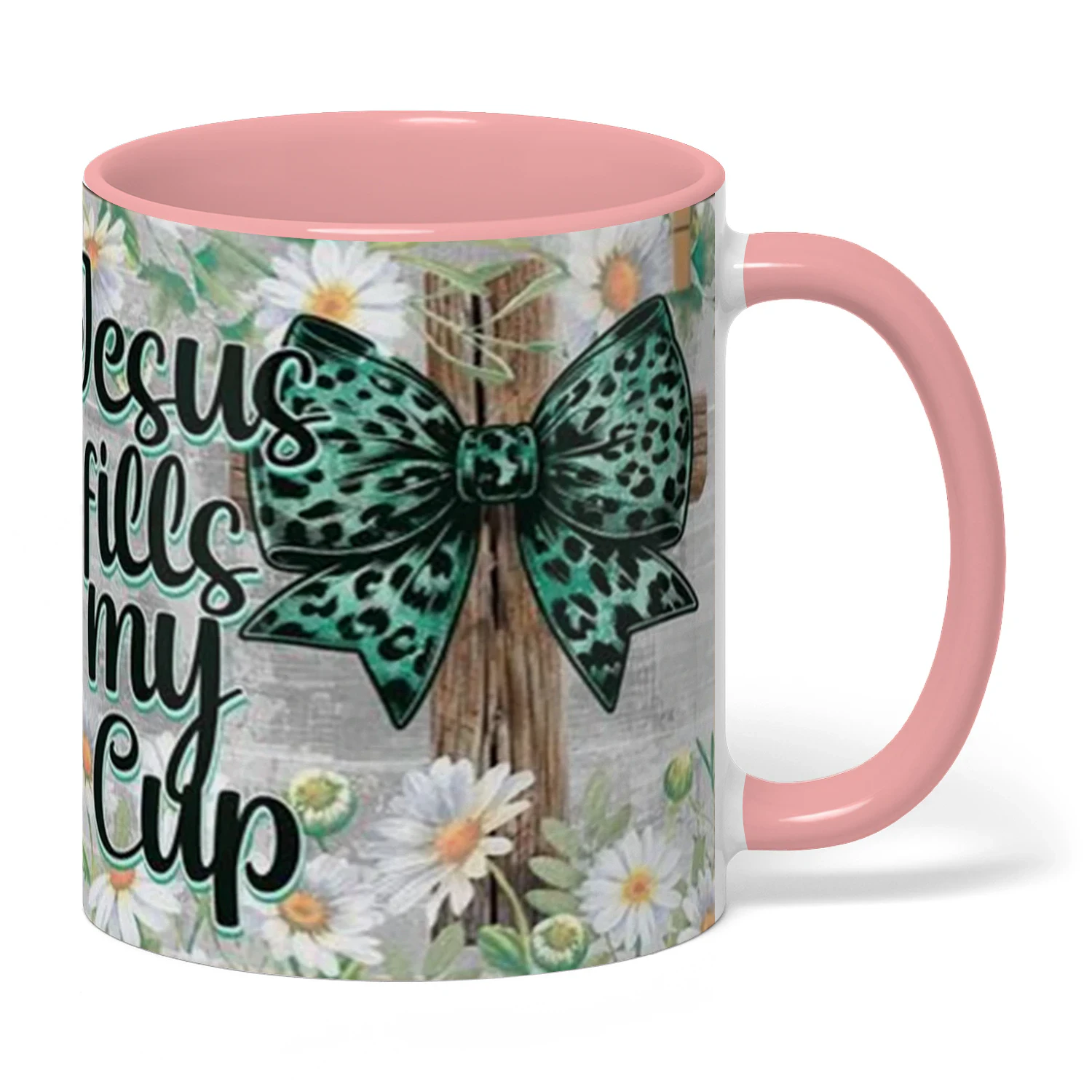 Christian Floral Coffee Mug | "Jesus Fills My Cup"