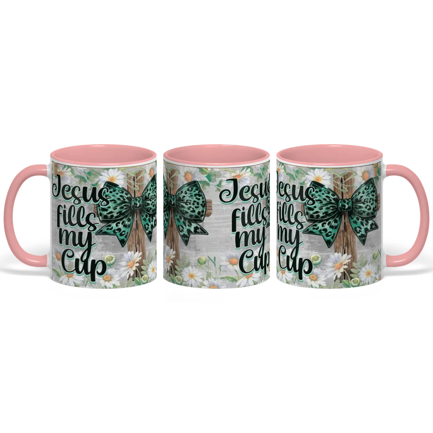 Christian Floral Coffee Mug | "Jesus Fills My Cup"