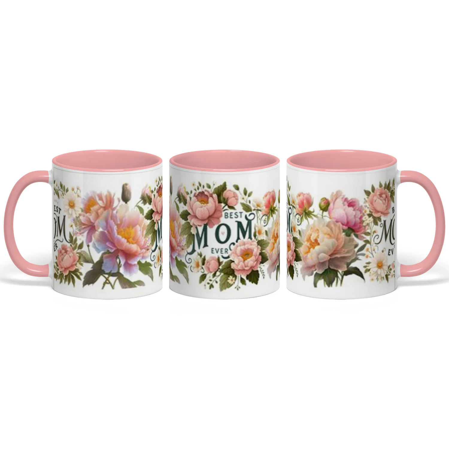 "Best Mom Ever" Floral Coffee Mug design