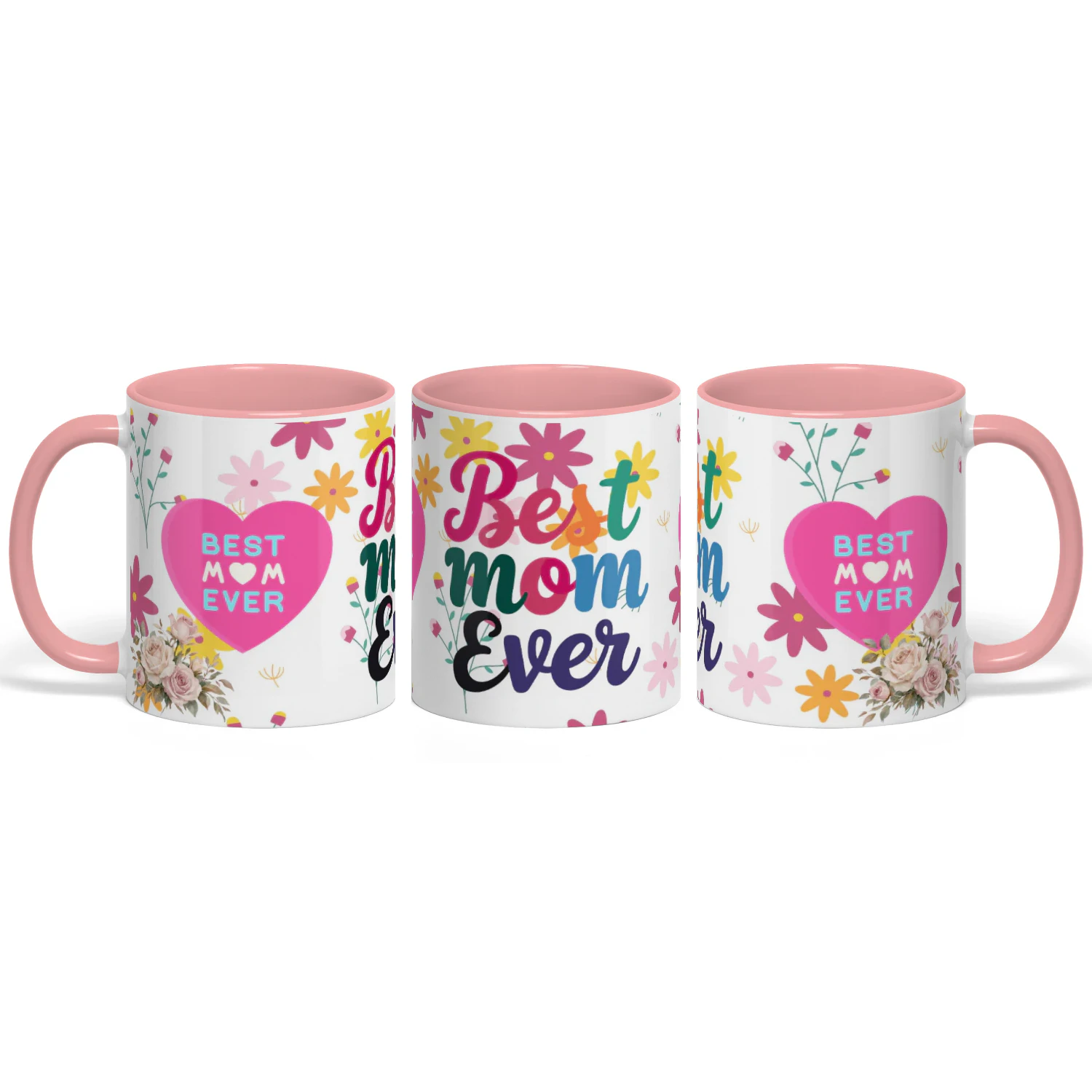 "Best Mom Ever" Coffee Mug | Heart & Soul of the Family Pink Ceramic Cup