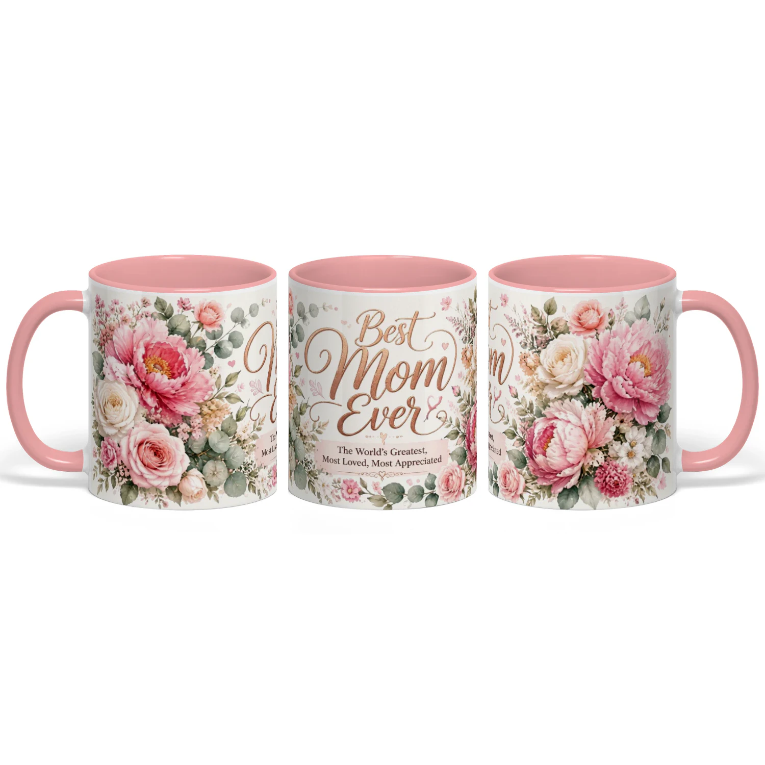 "Best Mom Ever" Big Floral Coffee Mug