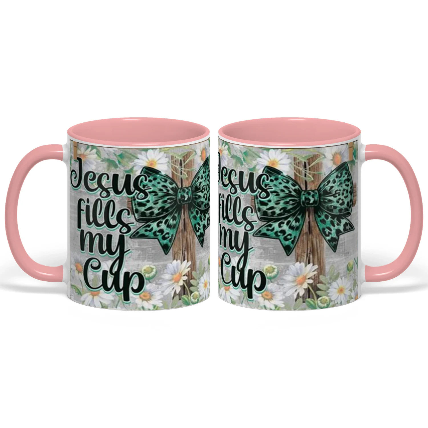 Christian Floral Coffee Mug | "Jesus Fills My Cup"