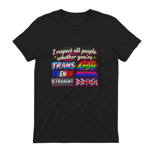 I respect all people whether you're TRANS, Gay, French, Bisexual, Straight, British.