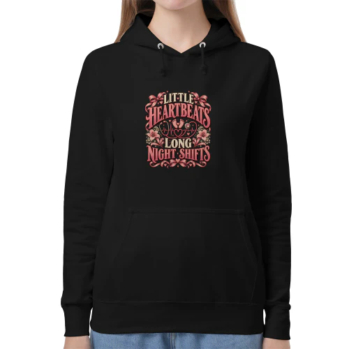 Little Heartbeats Long Night Shifts Nurse Hoodie