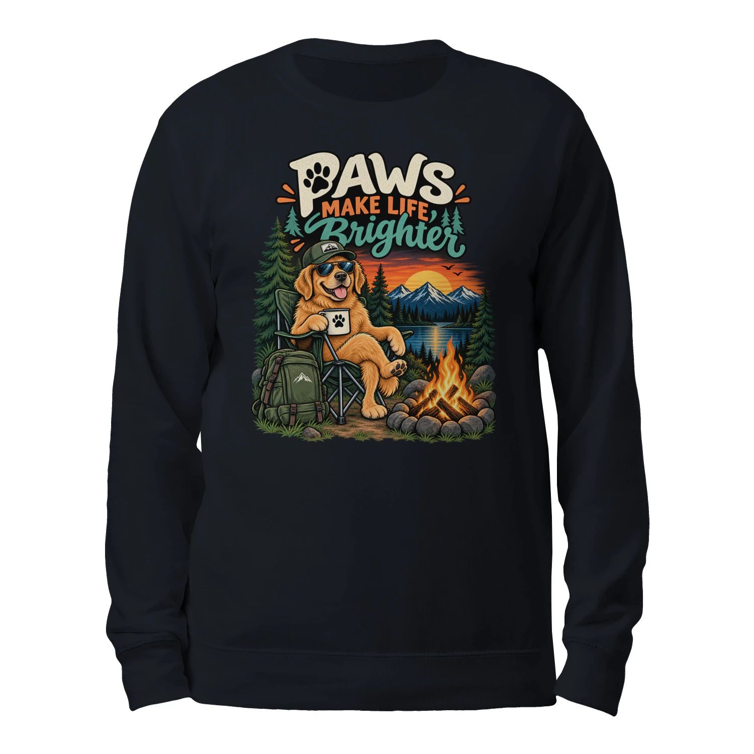 Paws Make Life Brighter Funny Dog Camping