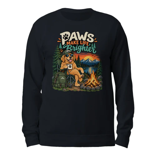 Paws Make Life Brighter Dog Camping Sweatshirt