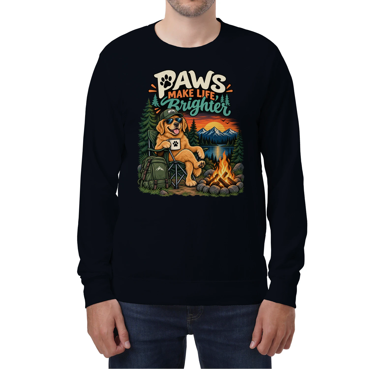 Paws Make Life Brighter Funny Dog Camping