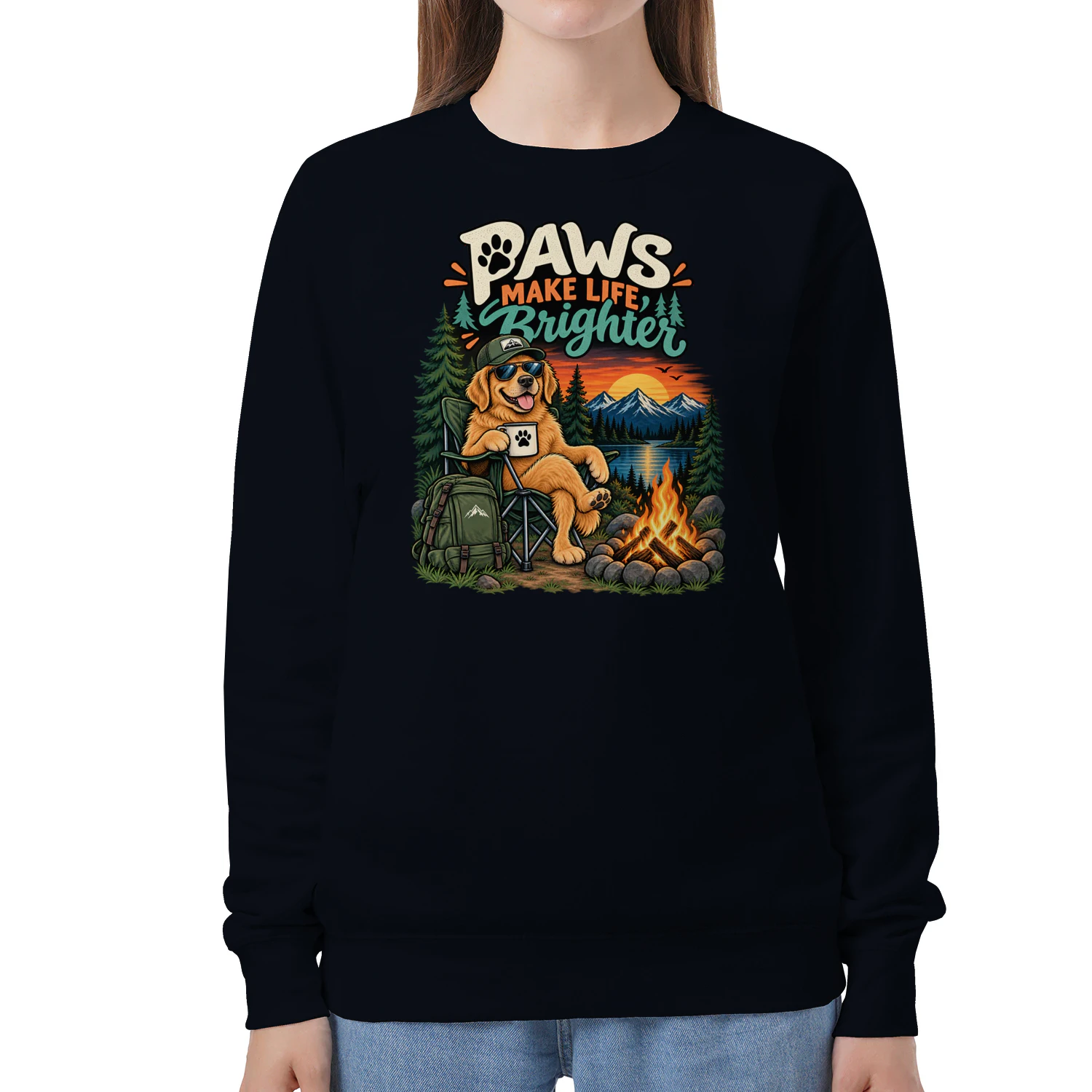 Paws Make Life Brighter Funny Dog Camping