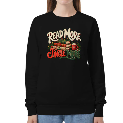 Read More, Jingle More Christmas Book Lover Sweatshirt