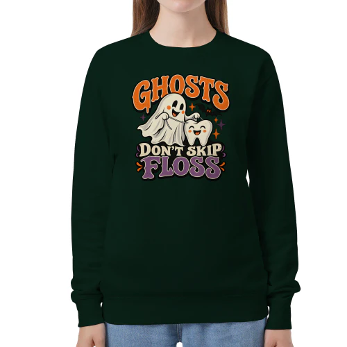Ghosts Don’t Skip Floss – Halloween Dental Sweatshirt