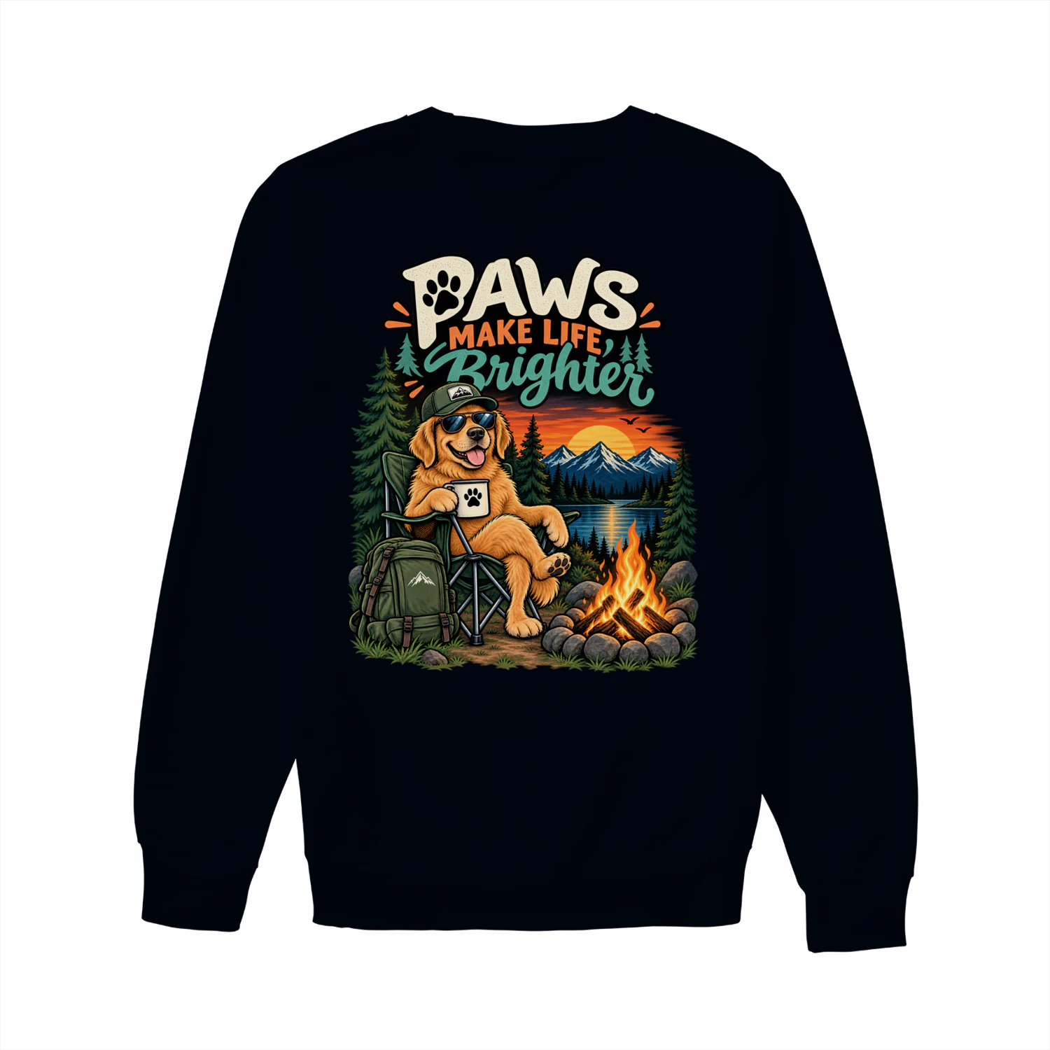 Paws Make Life Brighter Funny Dog Camping