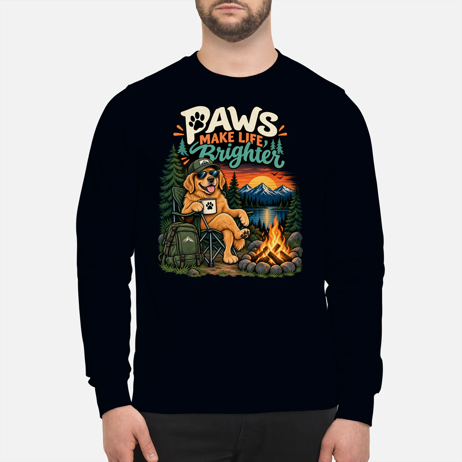 Paws Make Life Brighter Funny Dog Camping