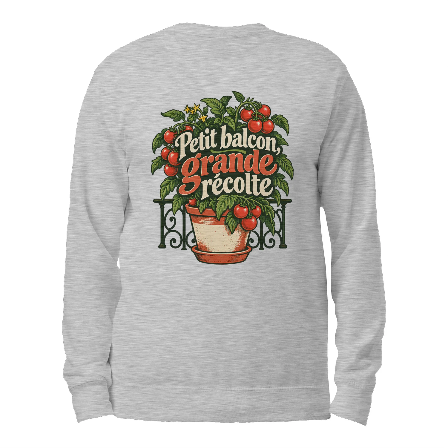 Balcon fleuri, récolte de tomates