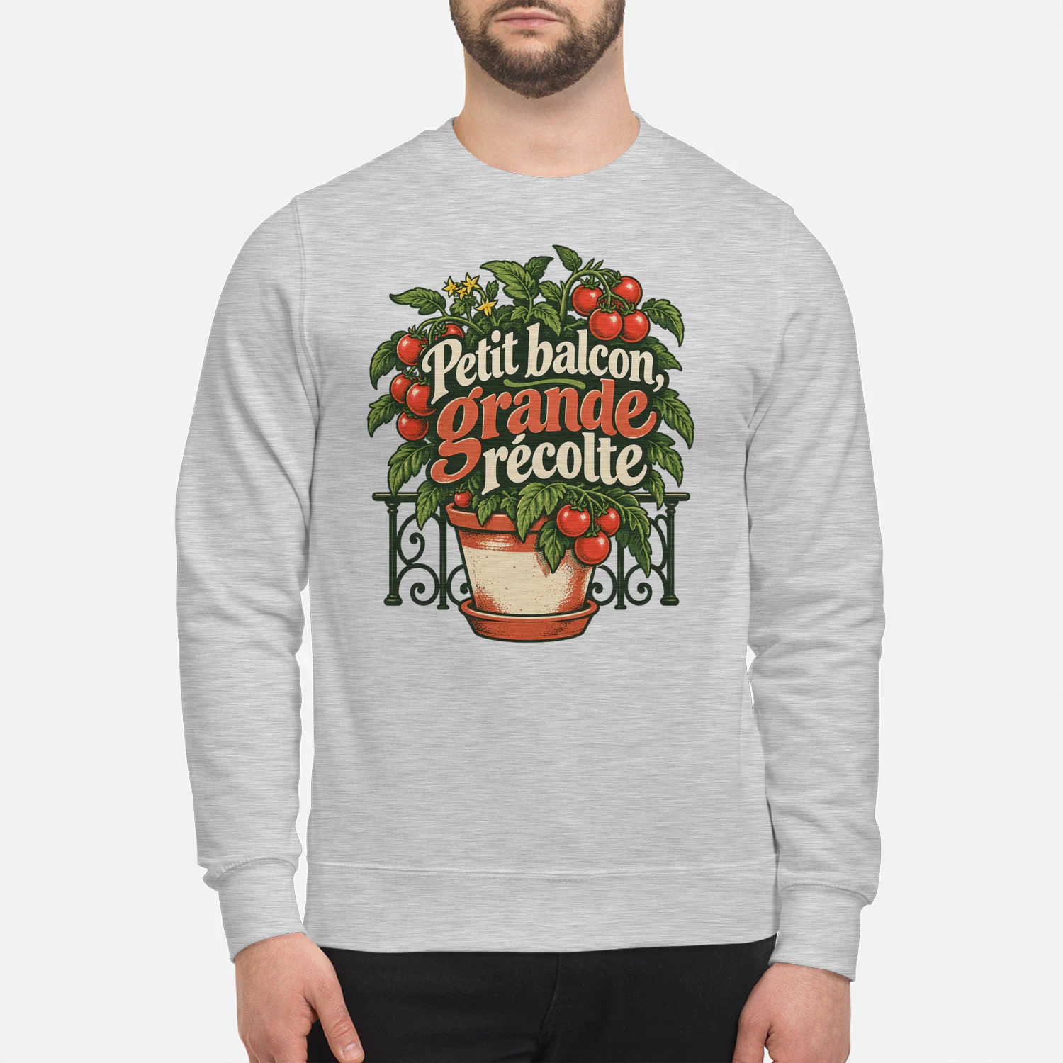 Balcon fleuri, récolte de tomates