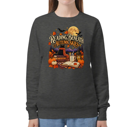 Reading Beneath Autumn Skies Book Lover Sweatshirt
