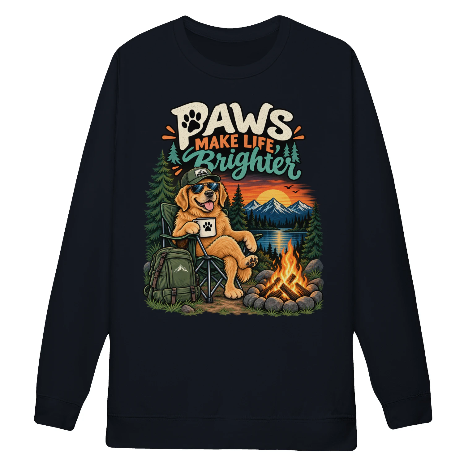 Paws Make Life Brighter Funny Dog Camping
