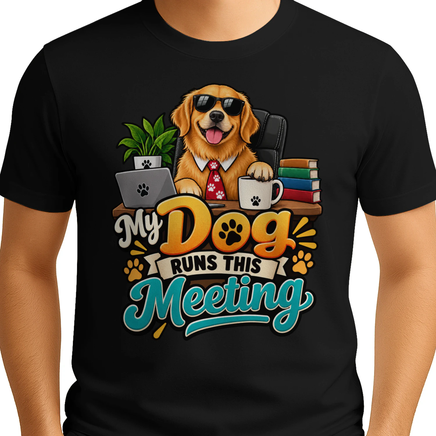 My Dog Runs This Meeting Funny Office Dog Humor