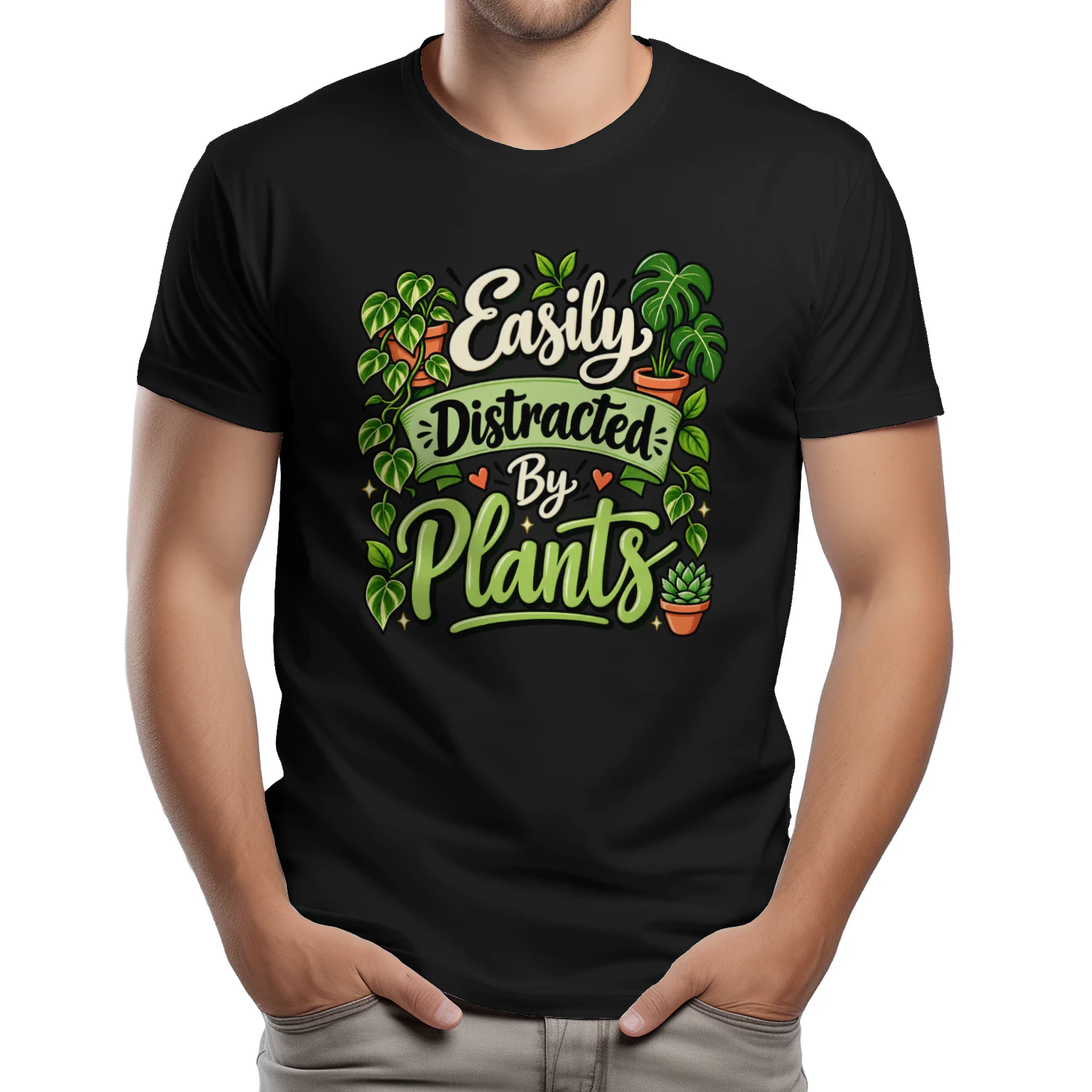 Easily Distracted By Plants Funny Plant Lover Graphic