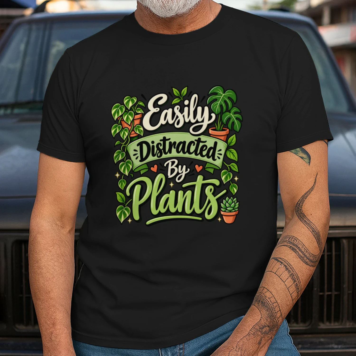 Easily Distracted By Plants Funny Plant Lover Graphic