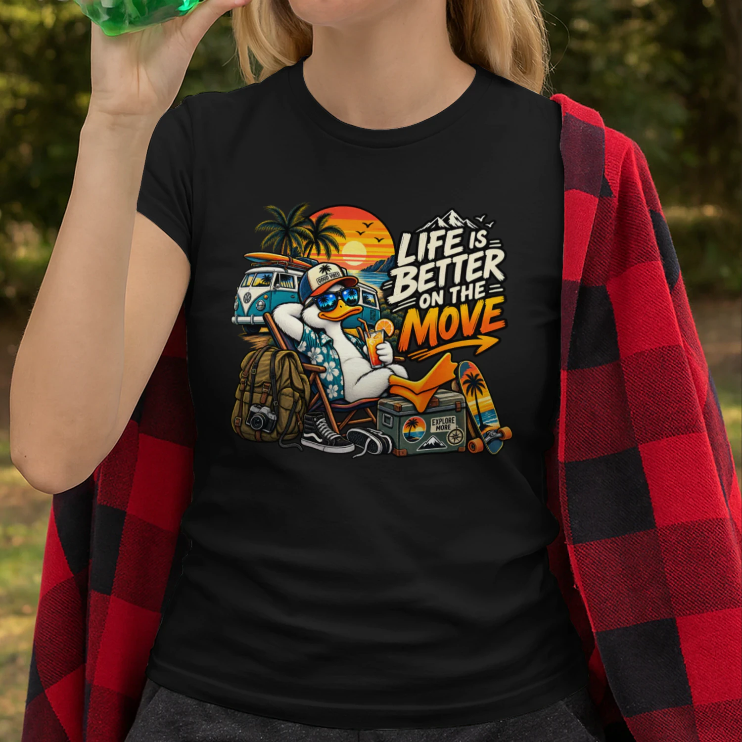 Life Is Better On The Move Funny Duck Travel Adventure Design