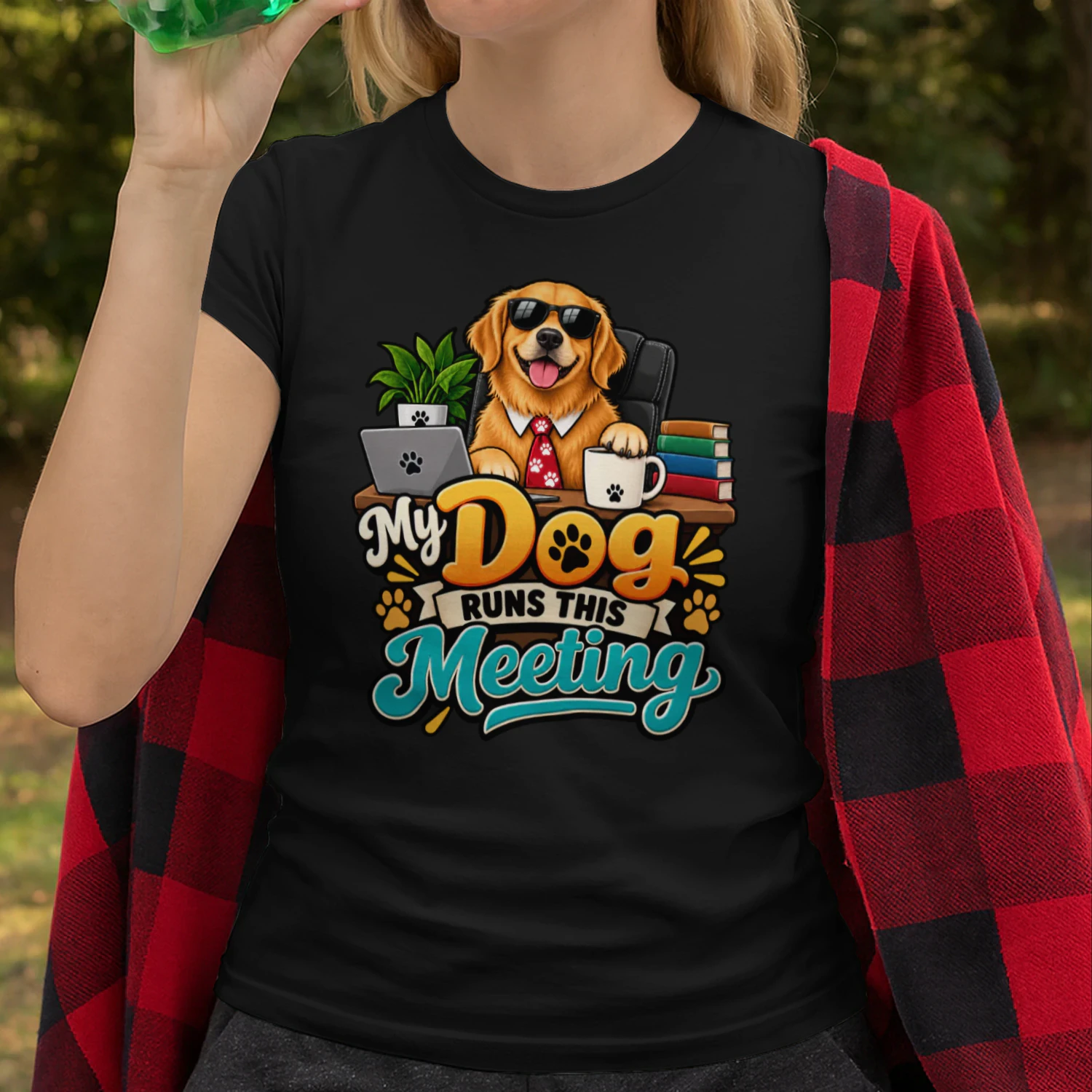 My Dog Runs This Meeting Funny Office Dog Humor