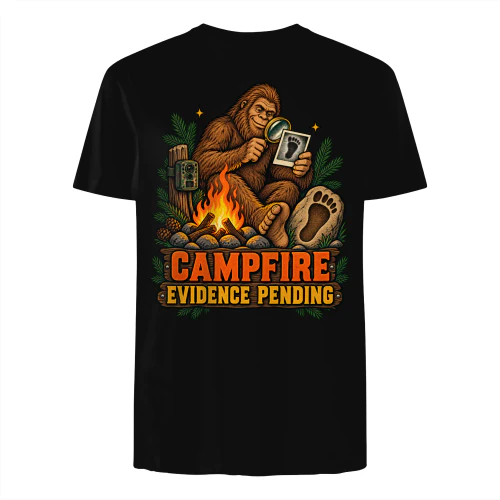 Campfire Evidence Pending Bigfoot Sasquatch Cryptid Camping Shirt