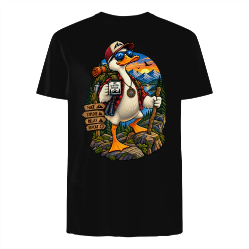 Funny Duck Hiking T-Shirt – Life Is Better Outside Outdoor Adventure Tee