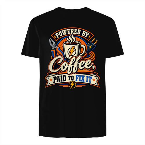 Powered By Coffee Paid To Fix It Funny Repair Worker T-Shirt