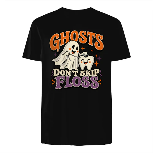 Ghosts Don’t Skip Floss – Funny Halloween Dentist Shirt