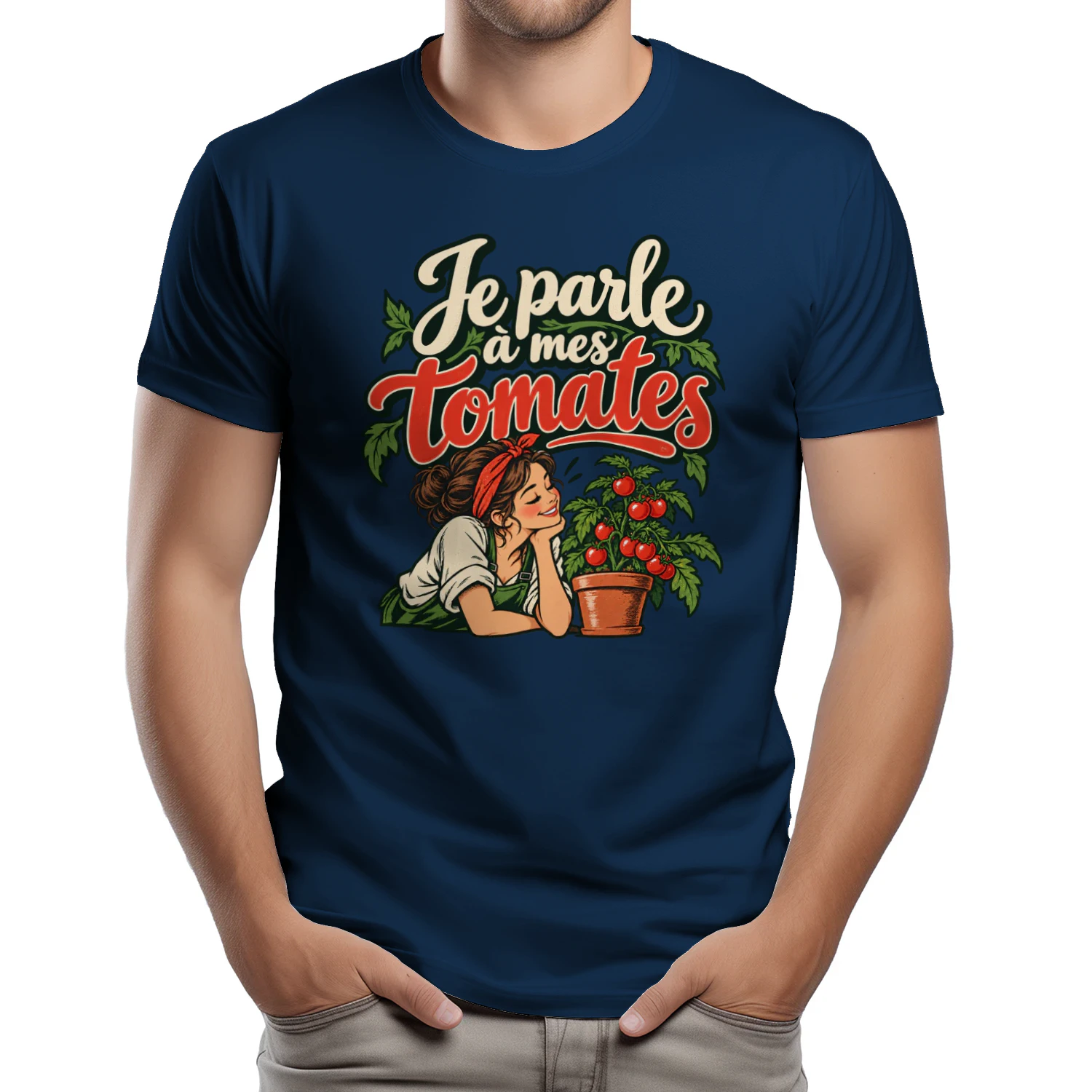 Conversation complice avec des tomates