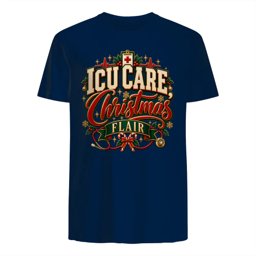 ICU Care Christmas Flair Nurse Christmas Shirt