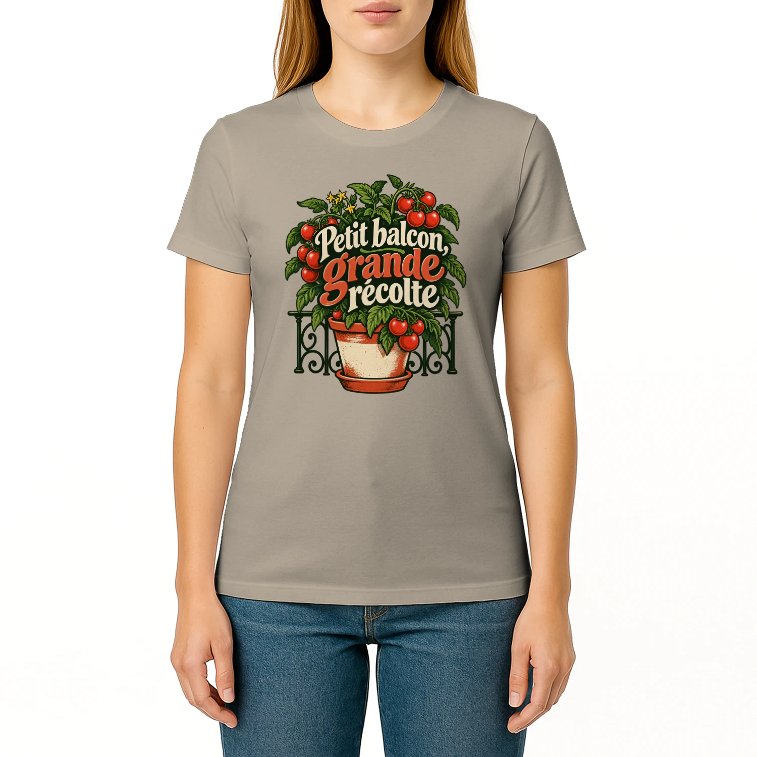 Balcon fleuri, récolte de tomates