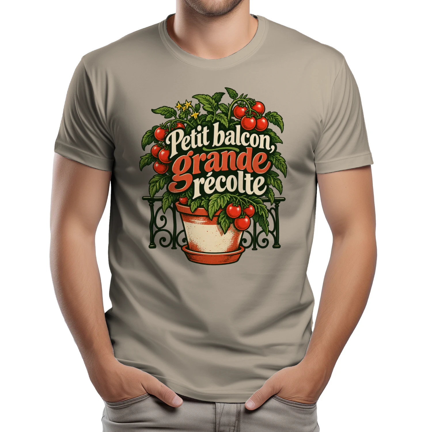 Balcon fleuri, récolte de tomates