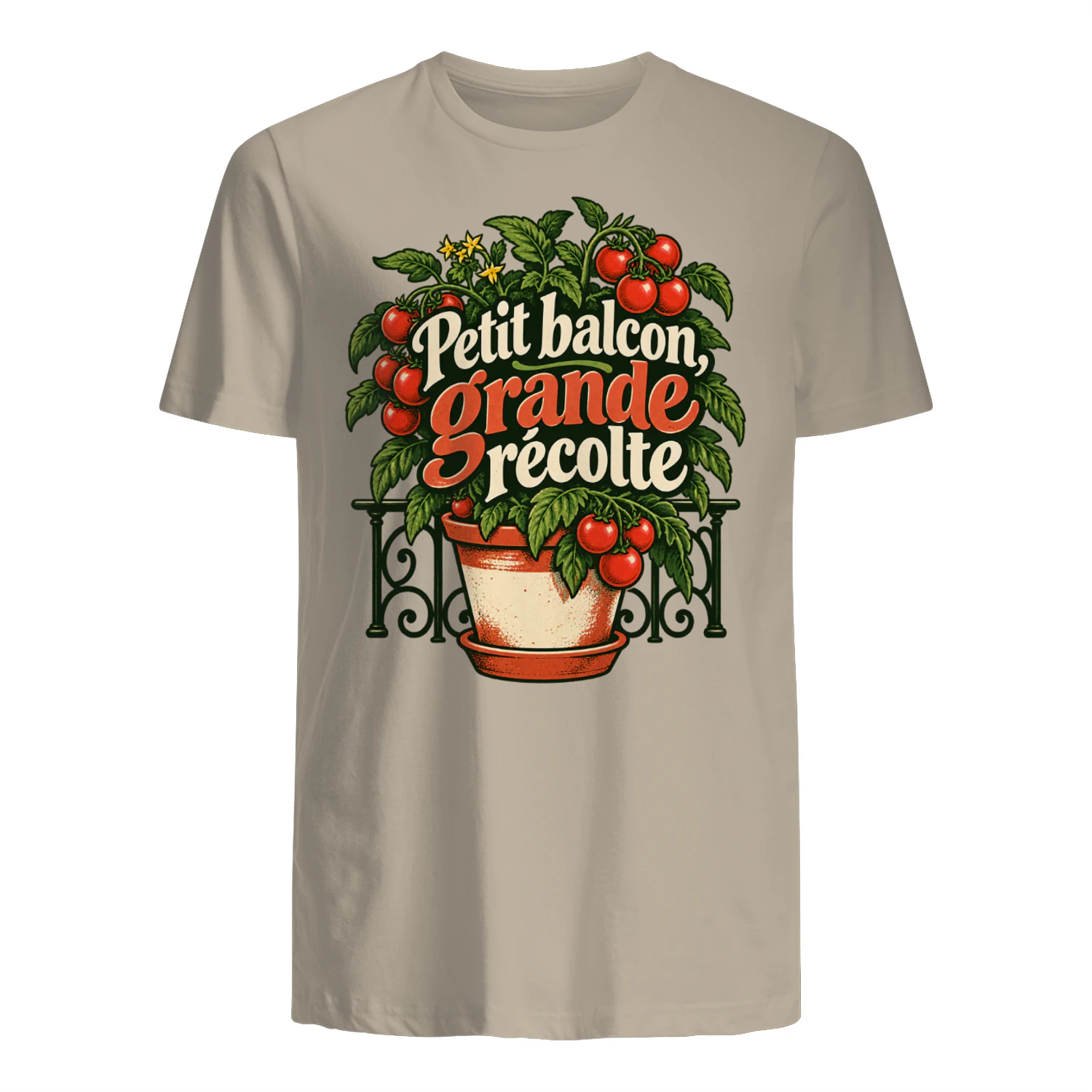 Balcon fleuri, récolte de tomates
