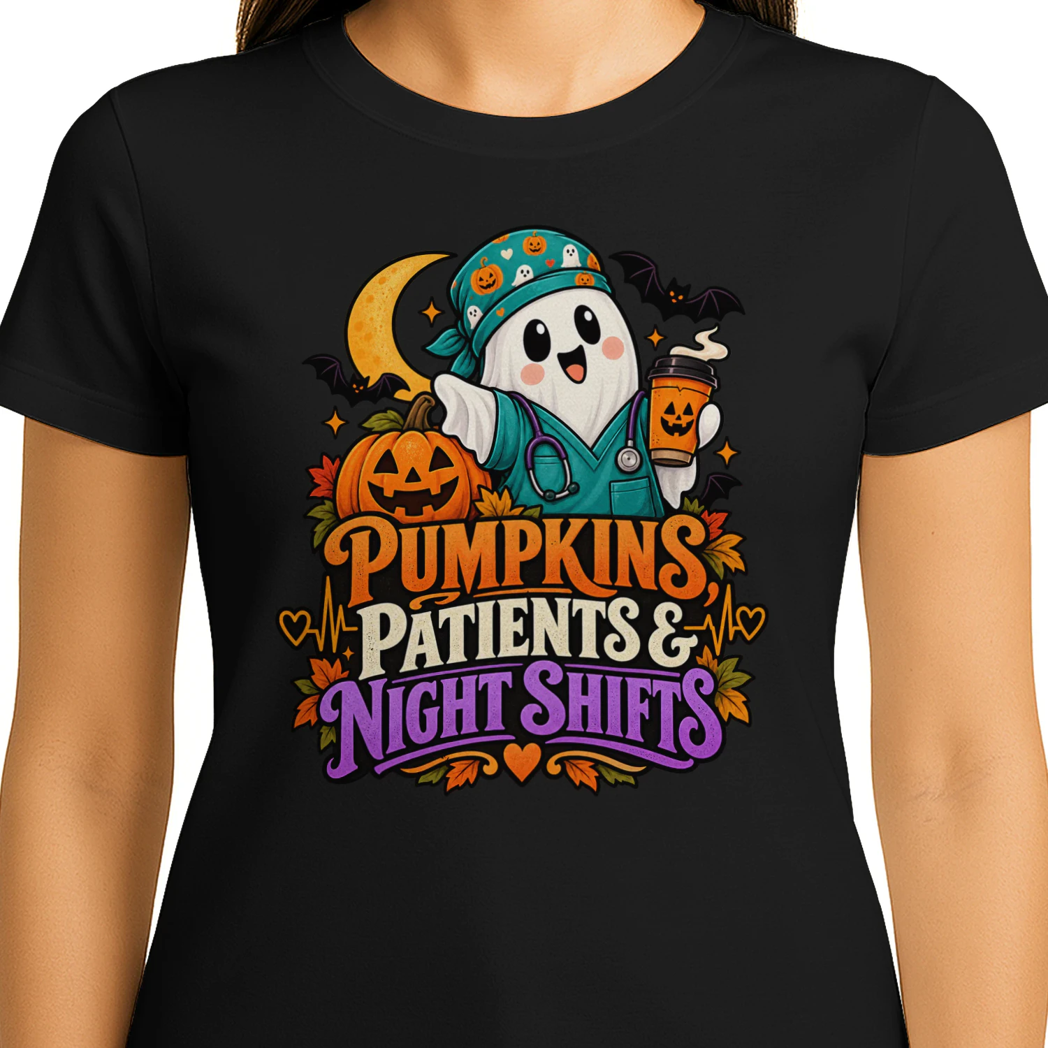 Pumpkins Patients & Night Shifts – Halloween Nurse Shirt