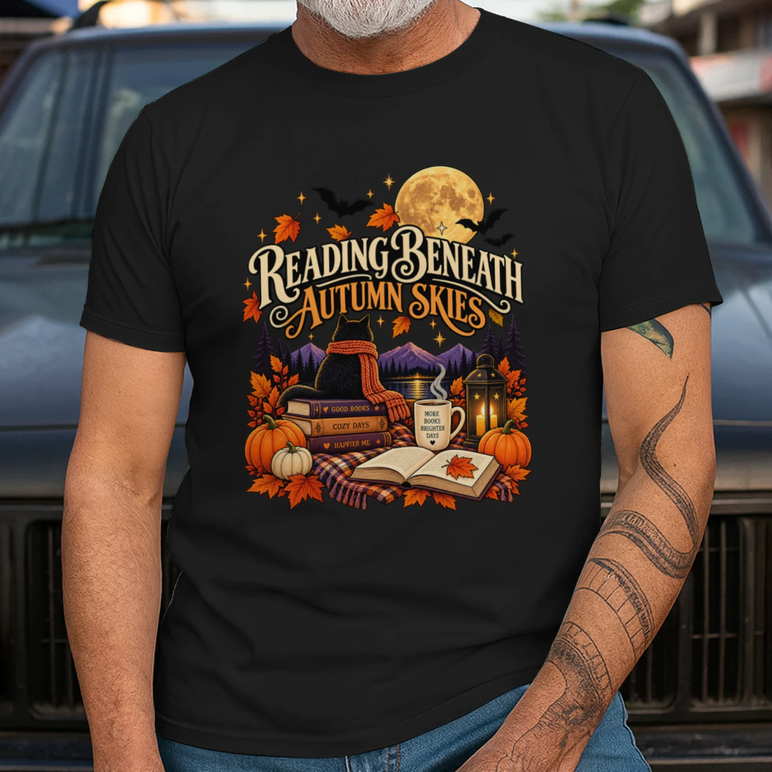 READING BENEATH AUTUMN SKIES