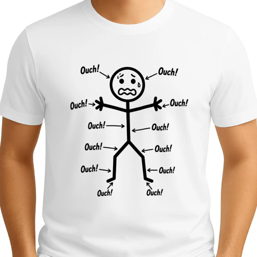 Ouch Funny Chronic Pain Awareness Stick Character