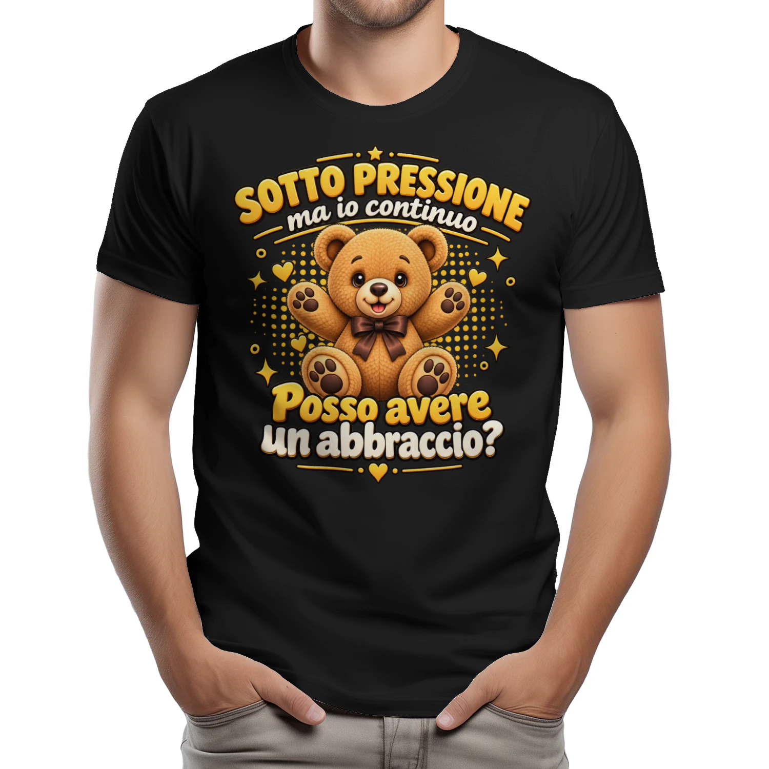 Orso Divertente Sotto Pressione Ma Io Continuo Al Meglio Design Simpatico