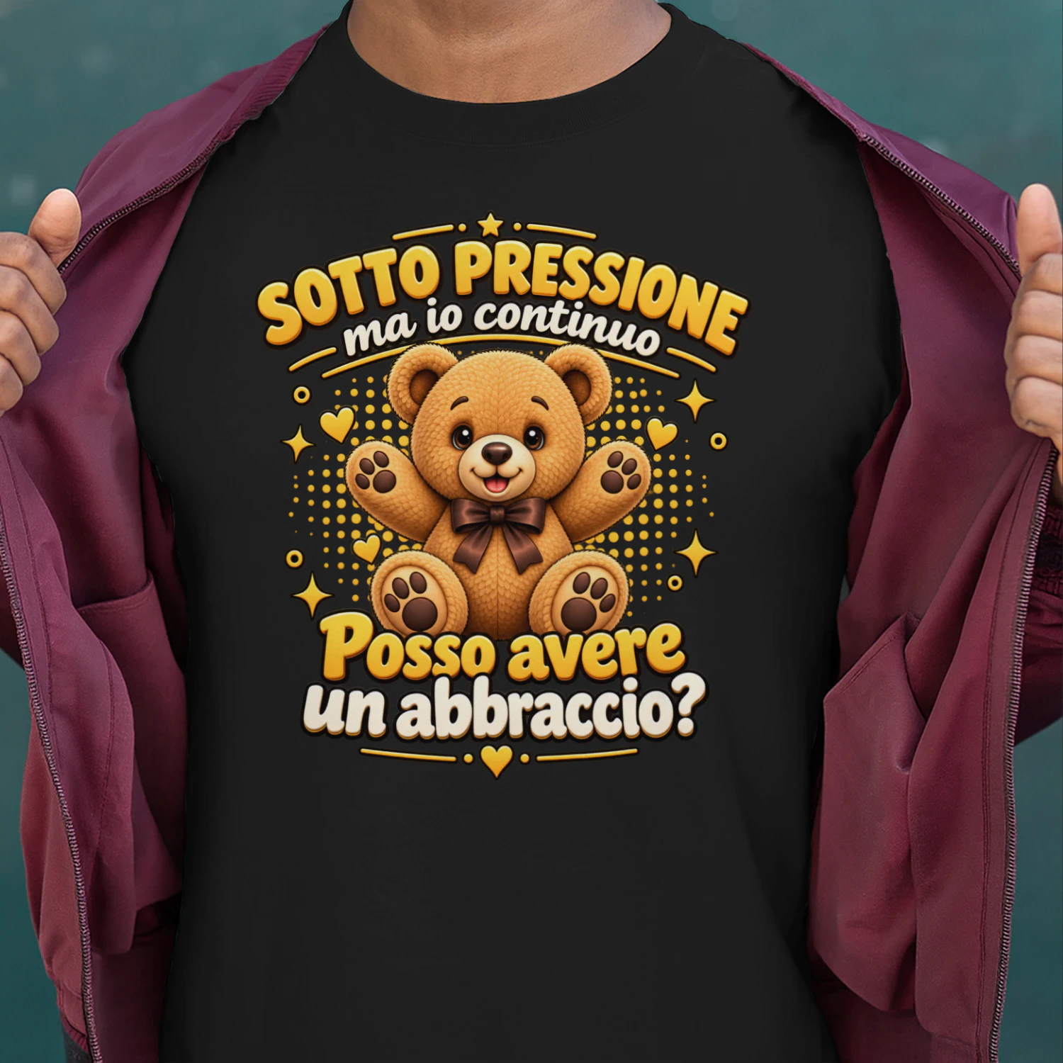 Orso Divertente Sotto Pressione Ma Io Continuo Al Meglio Design Simpatico