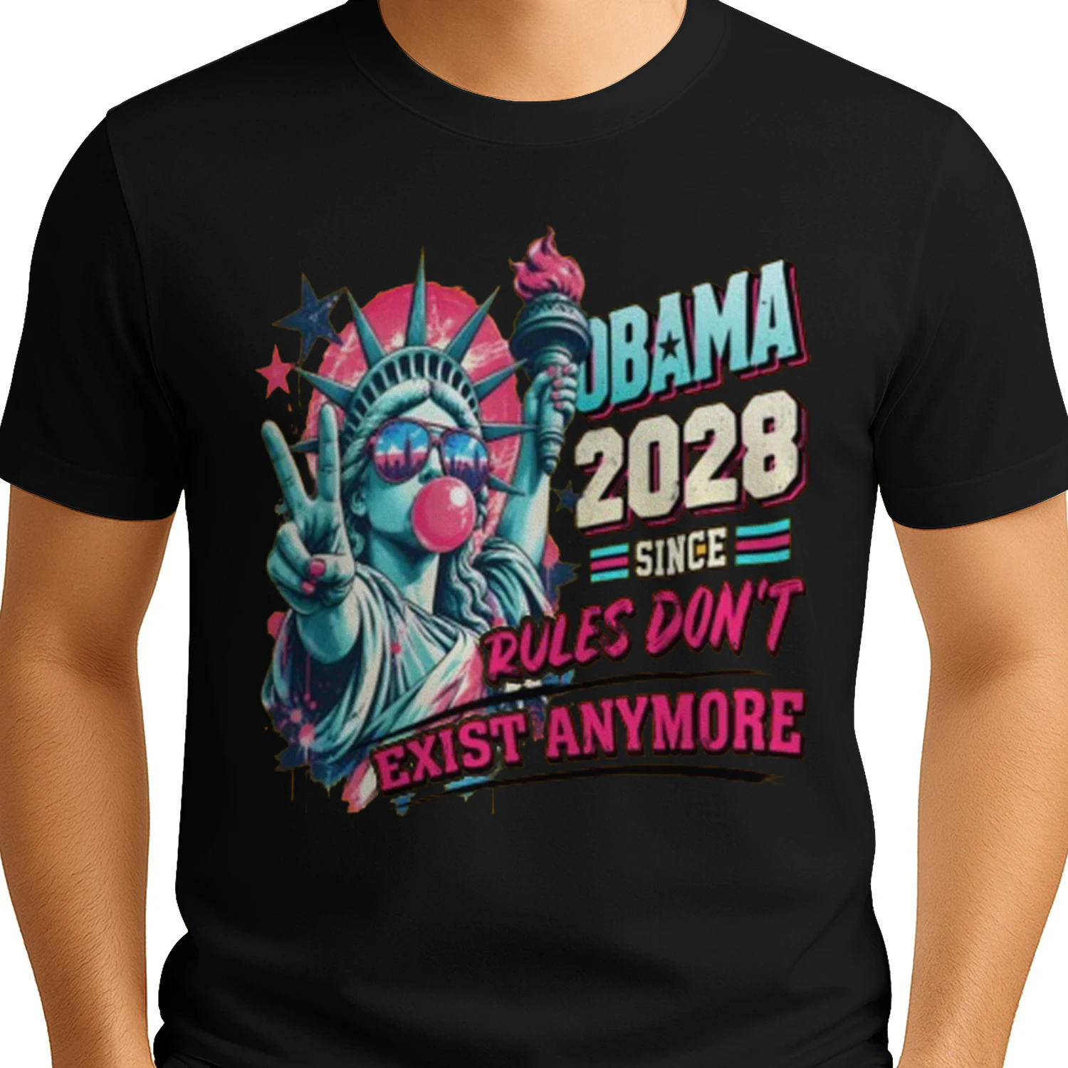 Obama 2028 Since Rules Don't Exist Anymore Statue of Liberty Pop Art Parody