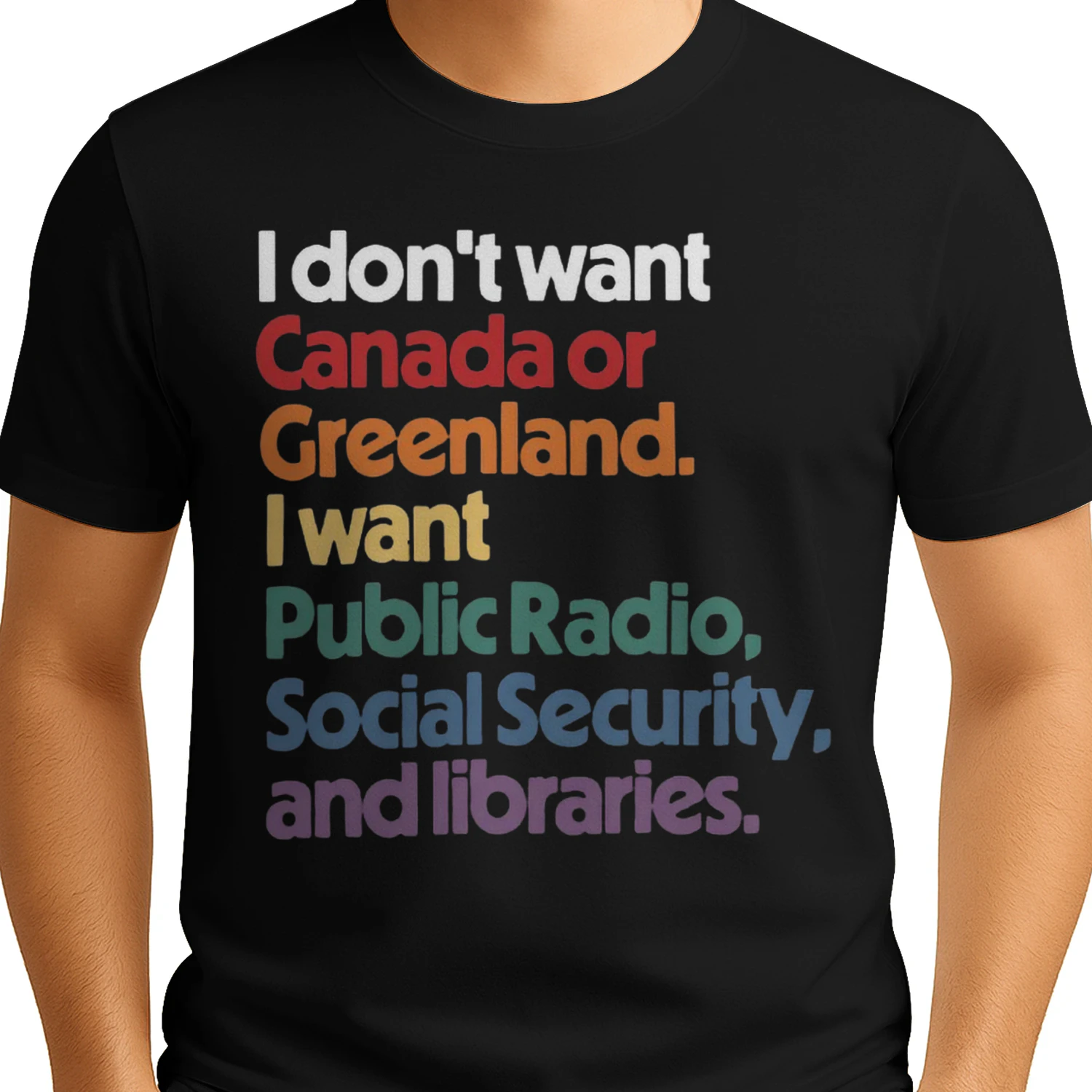 I Don't Want Canada Or Greenland Retro Typography 