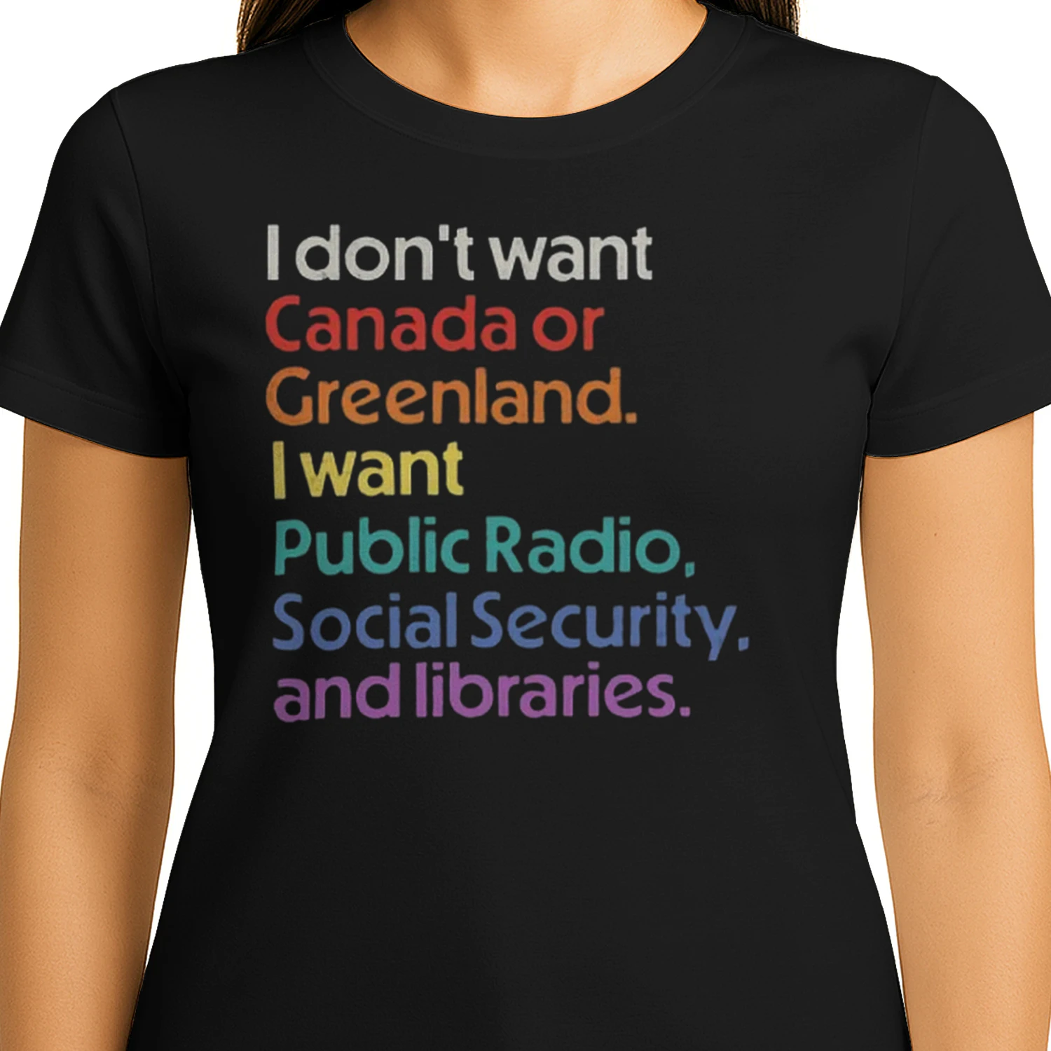 I don't want Canada or Greenland. I want Public Radio, Social Security, and libraries