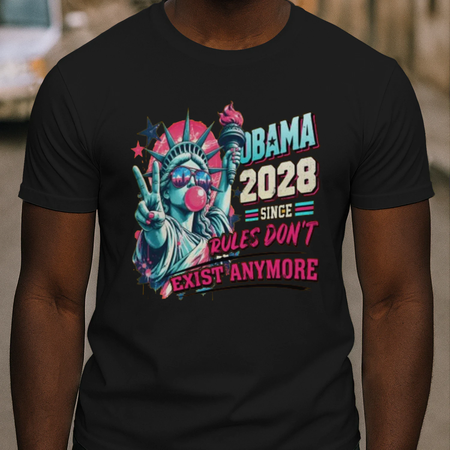 Obama 2028 Since Rules Don't Exist Anymore Statue of Liberty Pop Art Parody