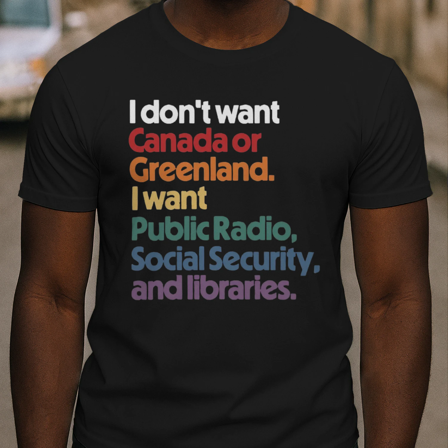 I Don't Want Canada Or Greenland Retro Typography 