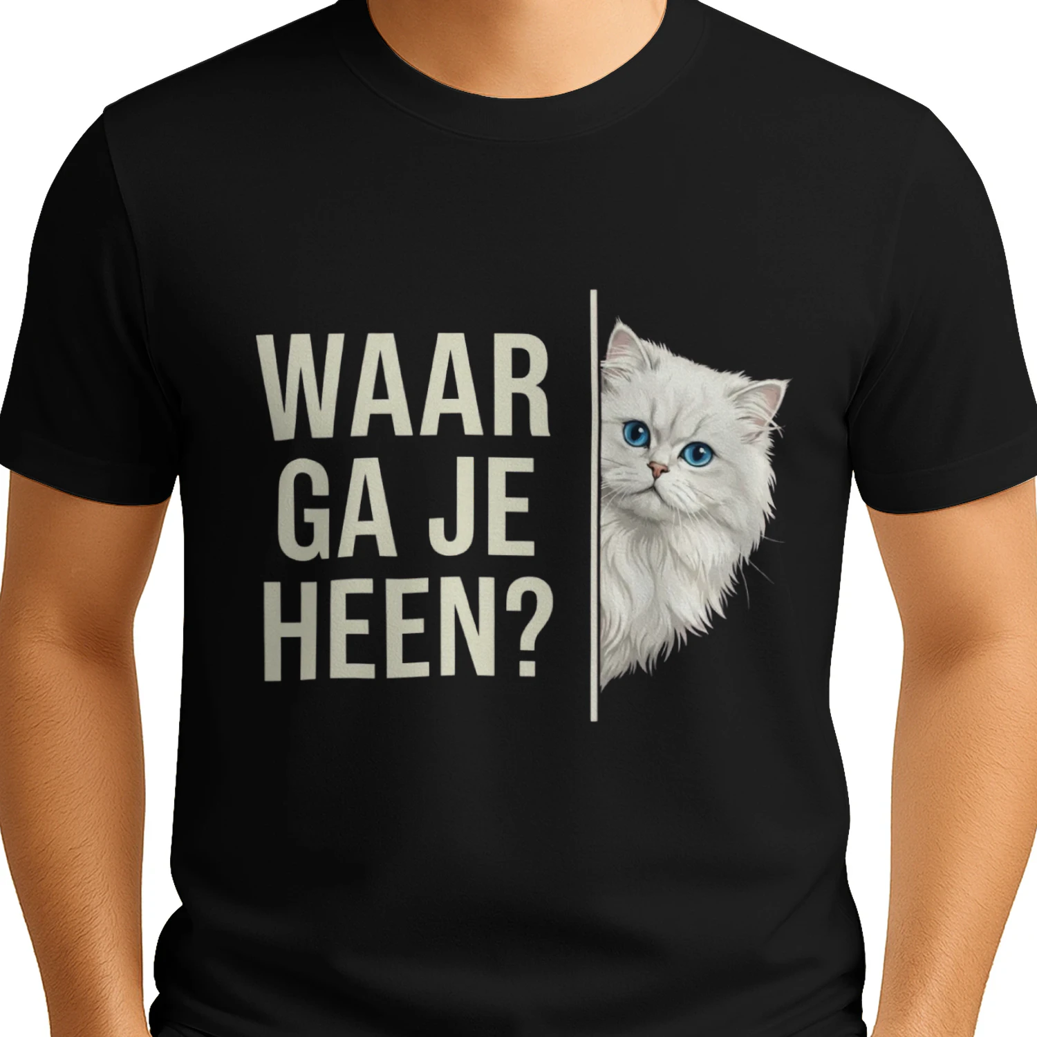 Waar Ga Je Heen Grappige Kat Unisex T-Shirt